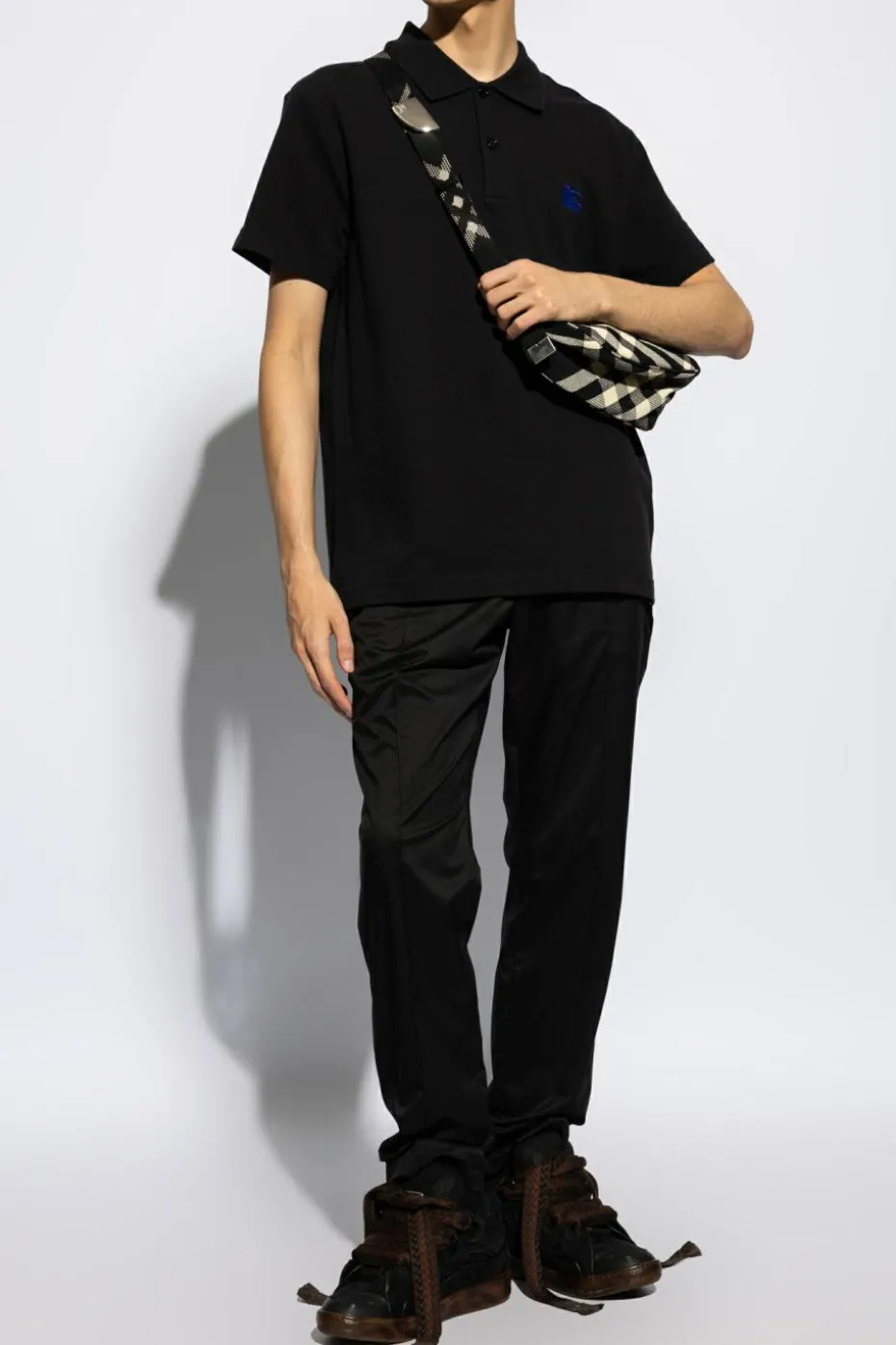Burberry CZARNY Polo z logo