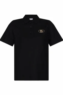 Burberry CZARNY Polo z logo