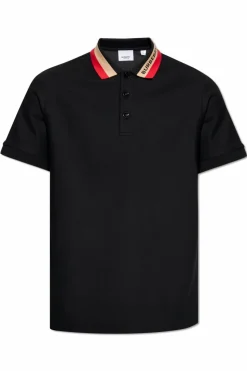 Burberry CZARNY Polo z logo