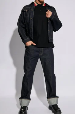 Burberry CZARNY Polo z logo