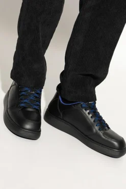 Burberry CZARNY Skórzane buty sportowe