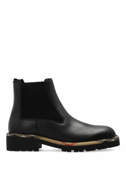 Burberry CZARNY Skórzane sztyblety