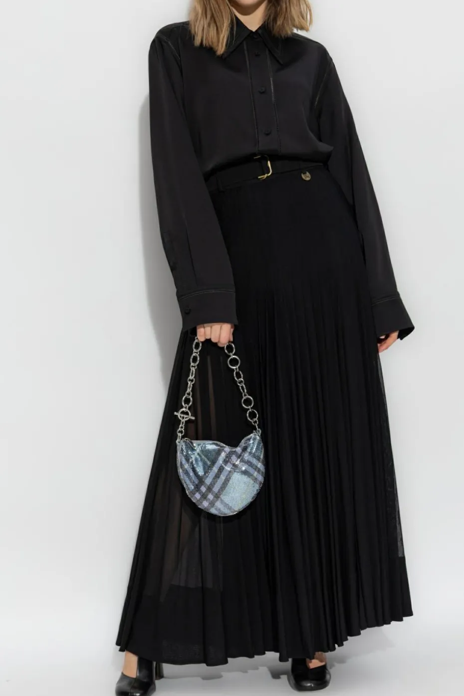 Burberry CZARNY Spódnica z zaszewkami