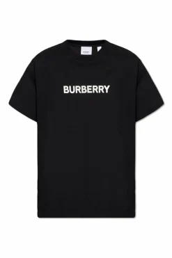 Burberry CZARNY T-shirt z nadrukiem