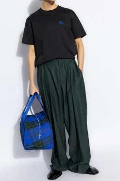 Burberry CZARNY T-shirt z haftem