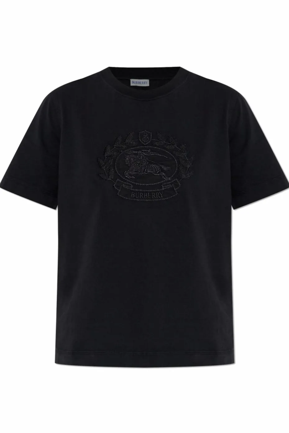 Burberry CZARNY T-shirt z logo