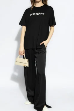 Burberry CZARNY T-shirt z nadrukiem