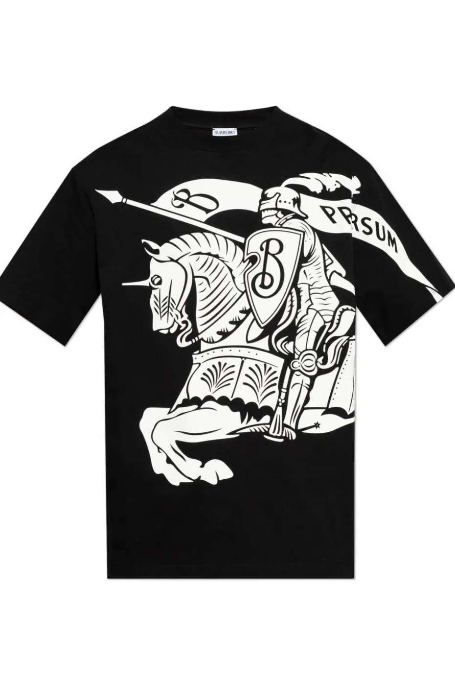 Burberry CZARNY T-shirt z logo