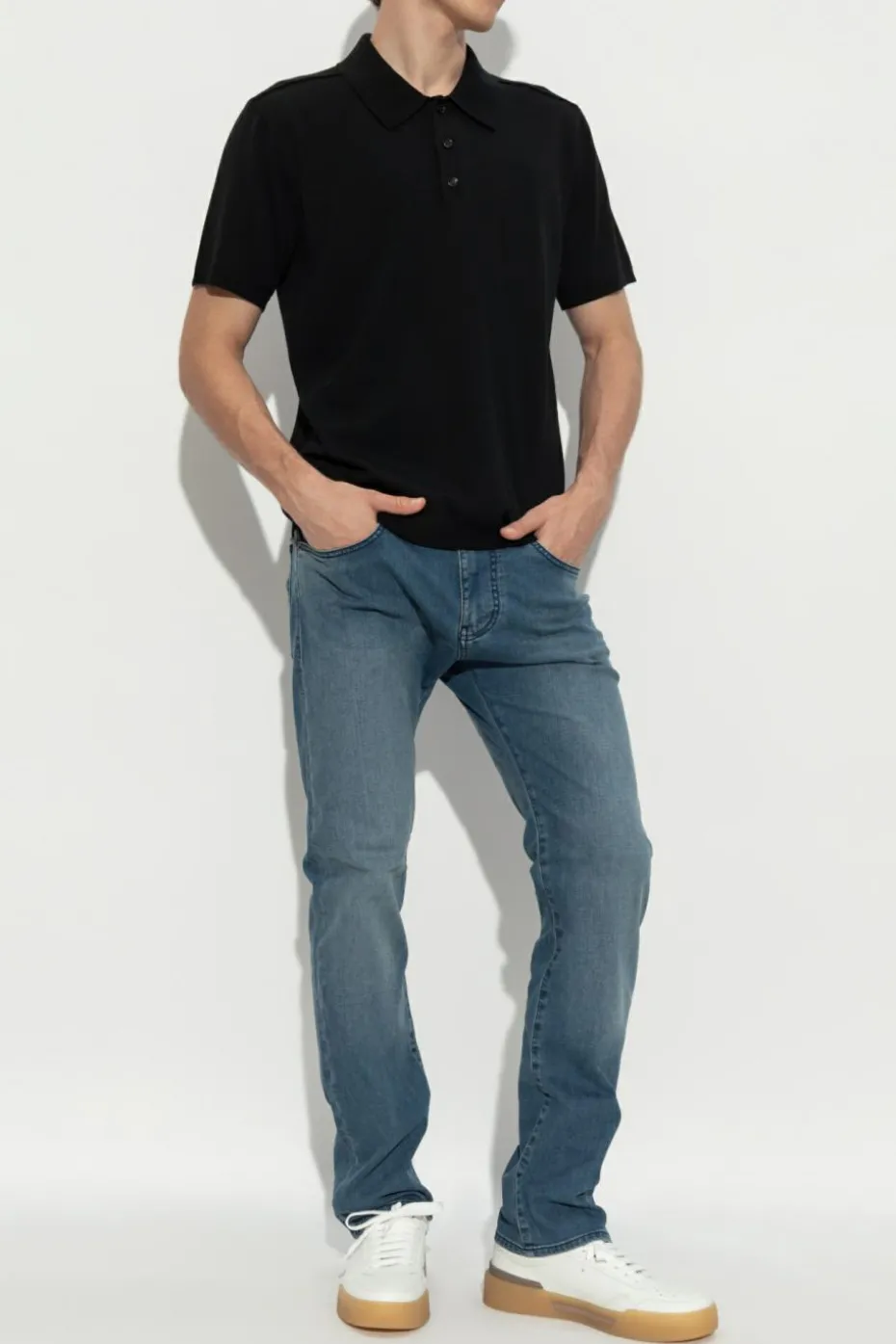 Burberry CZARNY Wełniane polo