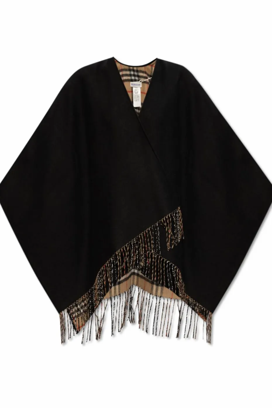 Burberry CZARNY Wełniane ponczo