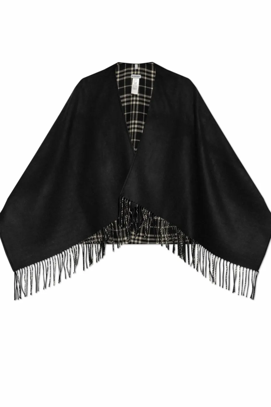 Burberry CZARNY Wełniane ponczo