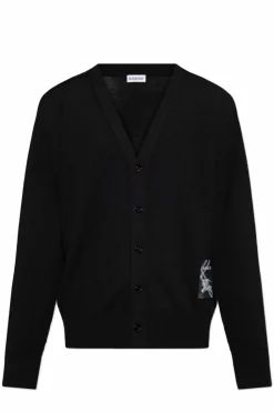 Burberry CZARNY Wełniany kardigan