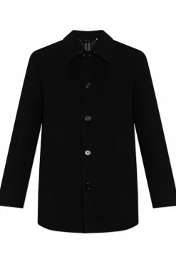 Burberry CZARNY Wełniany płaszcz