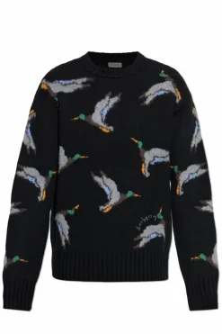 Burberry CZARNY Wełniany sweter