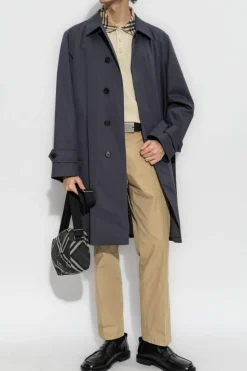 Burberry GRANATOWY Bawełniany płaszcz