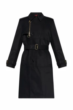 Burberry GRANATOWY Bawełniany trencz