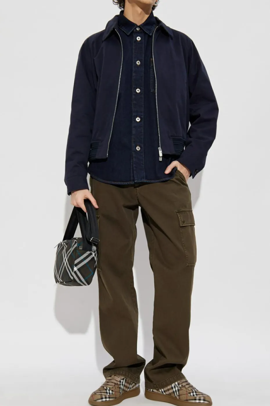 Burberry GRANATOWY Jeansowa koszula