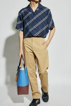 Burberry GRANATOWY Jedwabna koszula