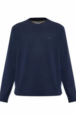 Burberry GRANATOWY Kaszmirowy sweter