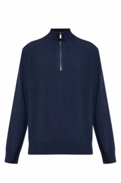 Burberry GRANATOWY Kaszmirowy sweter