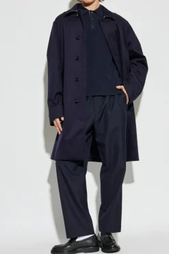 Burberry GRANATOWY Kaszmirowy płaszcz `York`