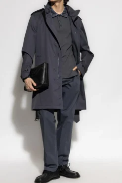 Burberry GRANATOWY Płaszcz z kapturem