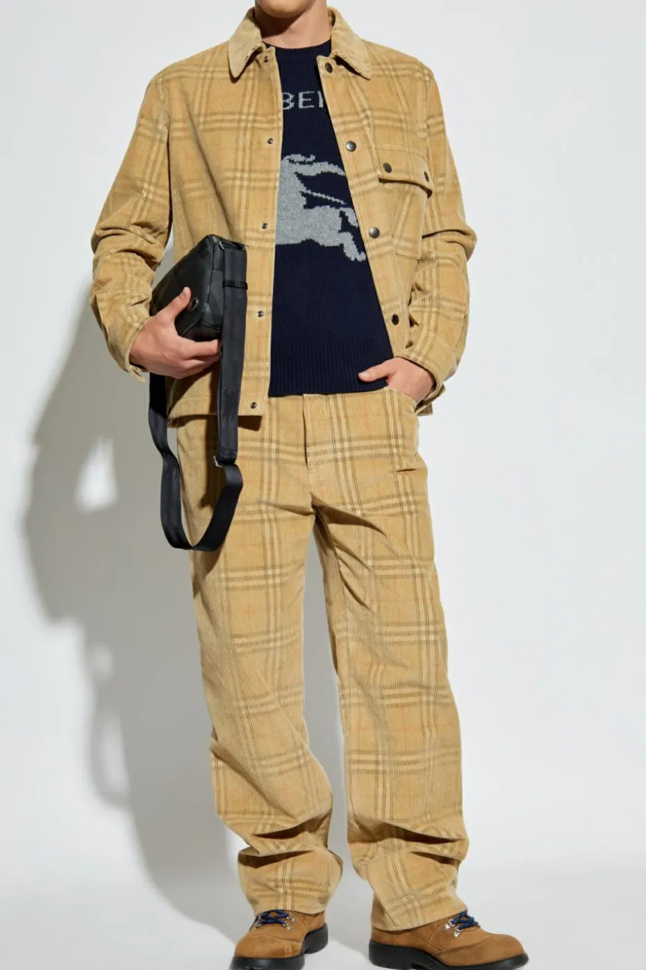 Burberry GRANATOWY Sweter z okrągłym dekoltem