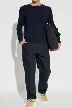 Burberry GRANATOWY Wełniany sweter