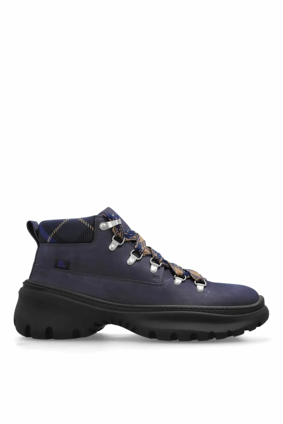 Burberry GRANATOWY Zamszowe buty `Scoot` za kostkę