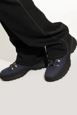Burberry GRANATOWY Zamszowe buty `Scoot` za kostkę