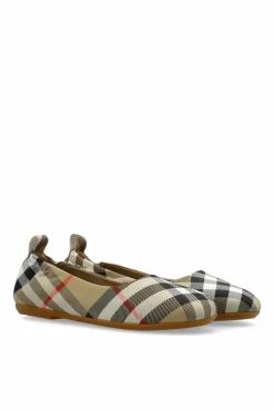 Burberry Kids beżowy Baleriny ze wzorem w kratę