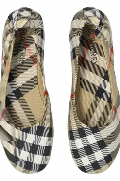 Burberry Kids beżowy Baleriny ze wzorem w kratę