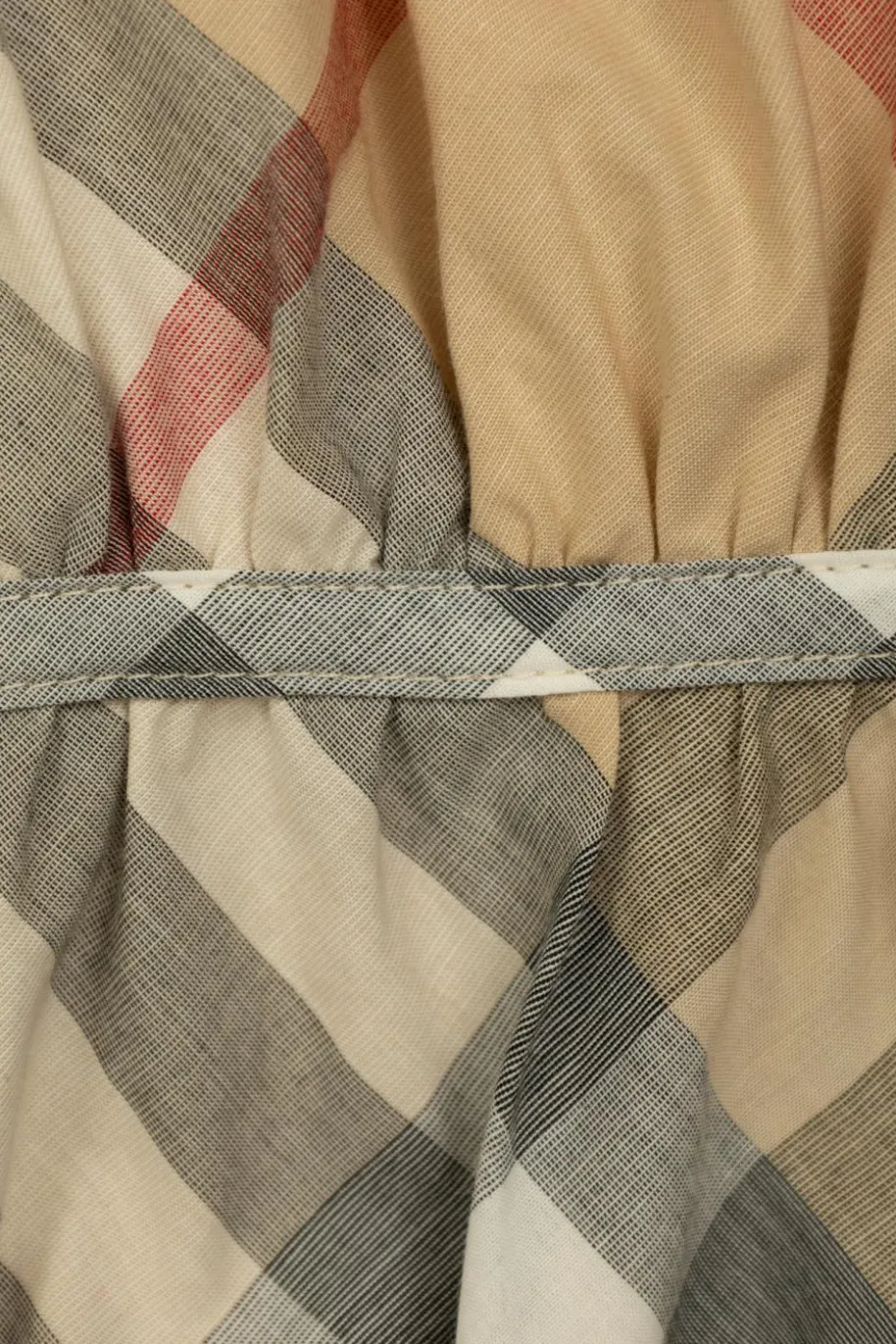 Burberry Kids beżowy Bawełniana sukienka ze wzorem w kratę