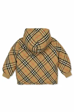Burberry Kids beżowy Dwustronna kurtka z kapturem