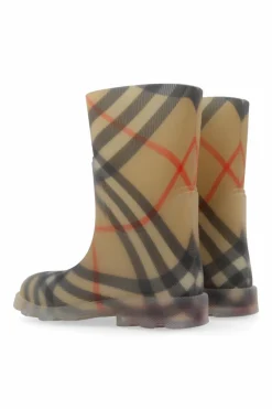 Burberry Kids beżowy Kalosze ze wzorem w kratę