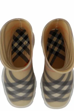 Burberry Kids beżowy Kalosze ze wzorem w kratę