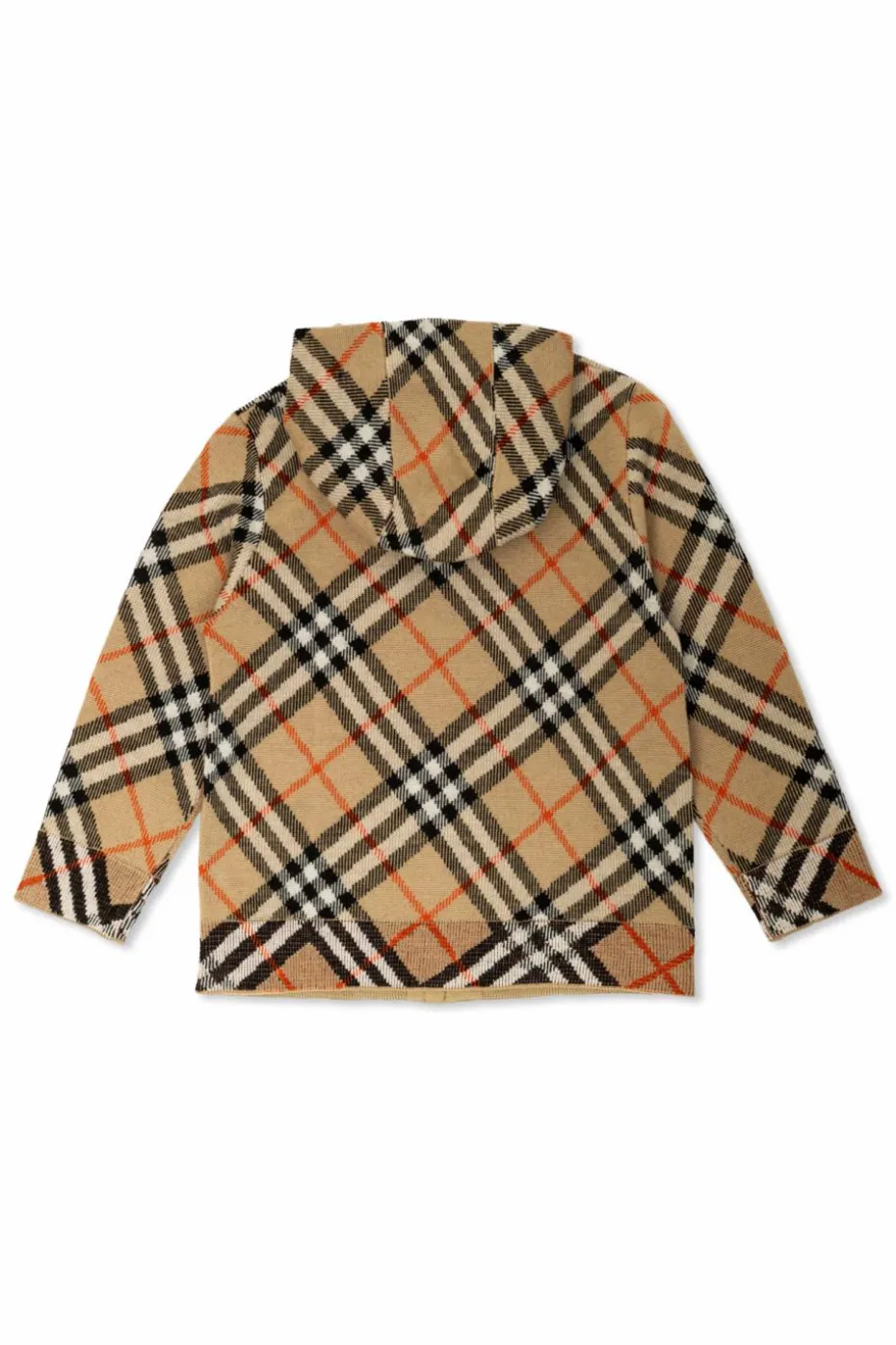 Burberry Kids beżowy Kardigan z kapturem