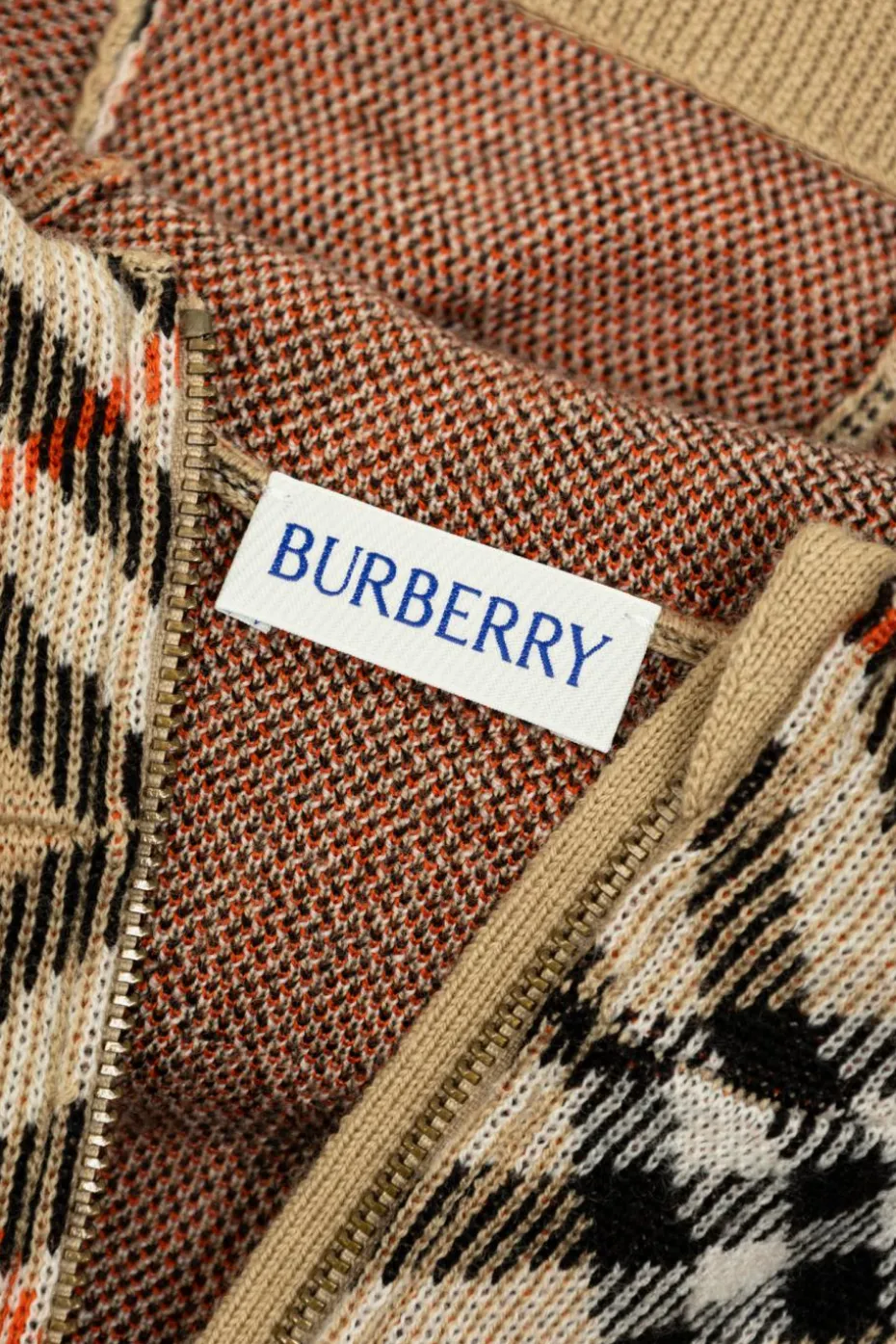 Burberry Kids beżowy Kardigan z kapturem