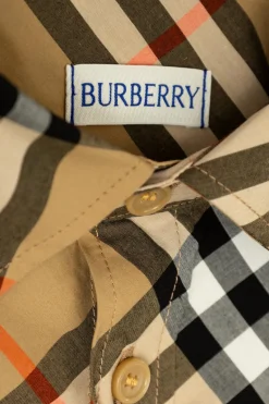 Burberry Kids beżowy Koszula ze wzorem w kratę