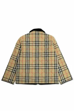 Burberry Kids beżowy Kurtka ze wzorem w kratę