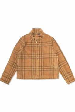 Burberry Kids beżowy Prążkowana kurtka