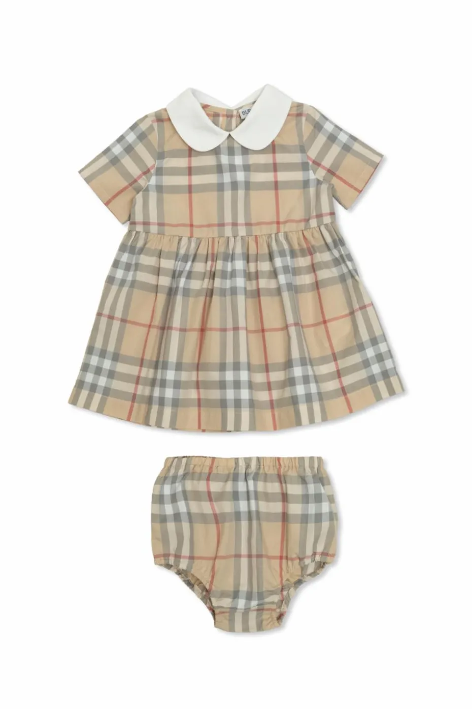 Burberry Kids beżowy Sukienka ze wzorem w kratę