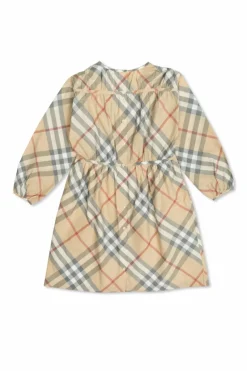 Burberry Kids beżowy Sukienka ze wzorem w karę