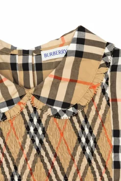 Burberry Kids beżowy Sukienka ze wzorem w kratę