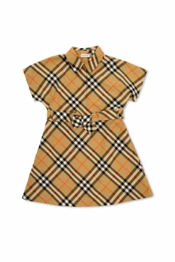 Burberry Kids beżowy Sukienka ze wzorem w kratę