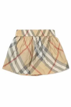 Burberry Kids beżowy Szorty ze wzorem w kratę