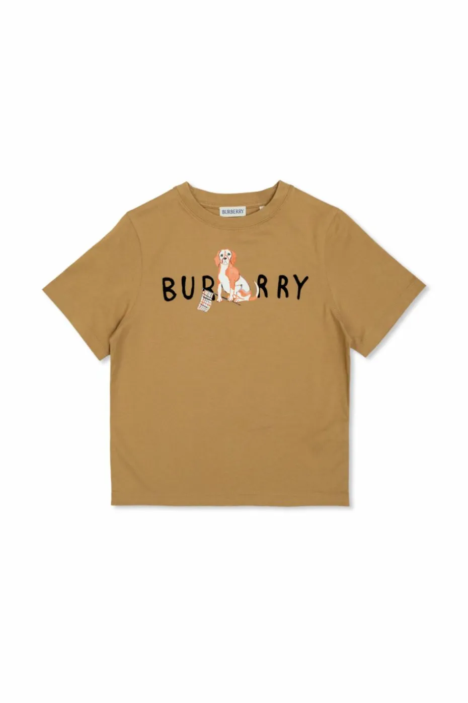 Burberry Kids beżowy T-shirt z kolorowym nadrukiem