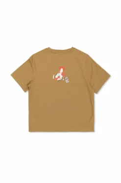Burberry Kids beżowy T-shirt z kolorowym nadrukiem