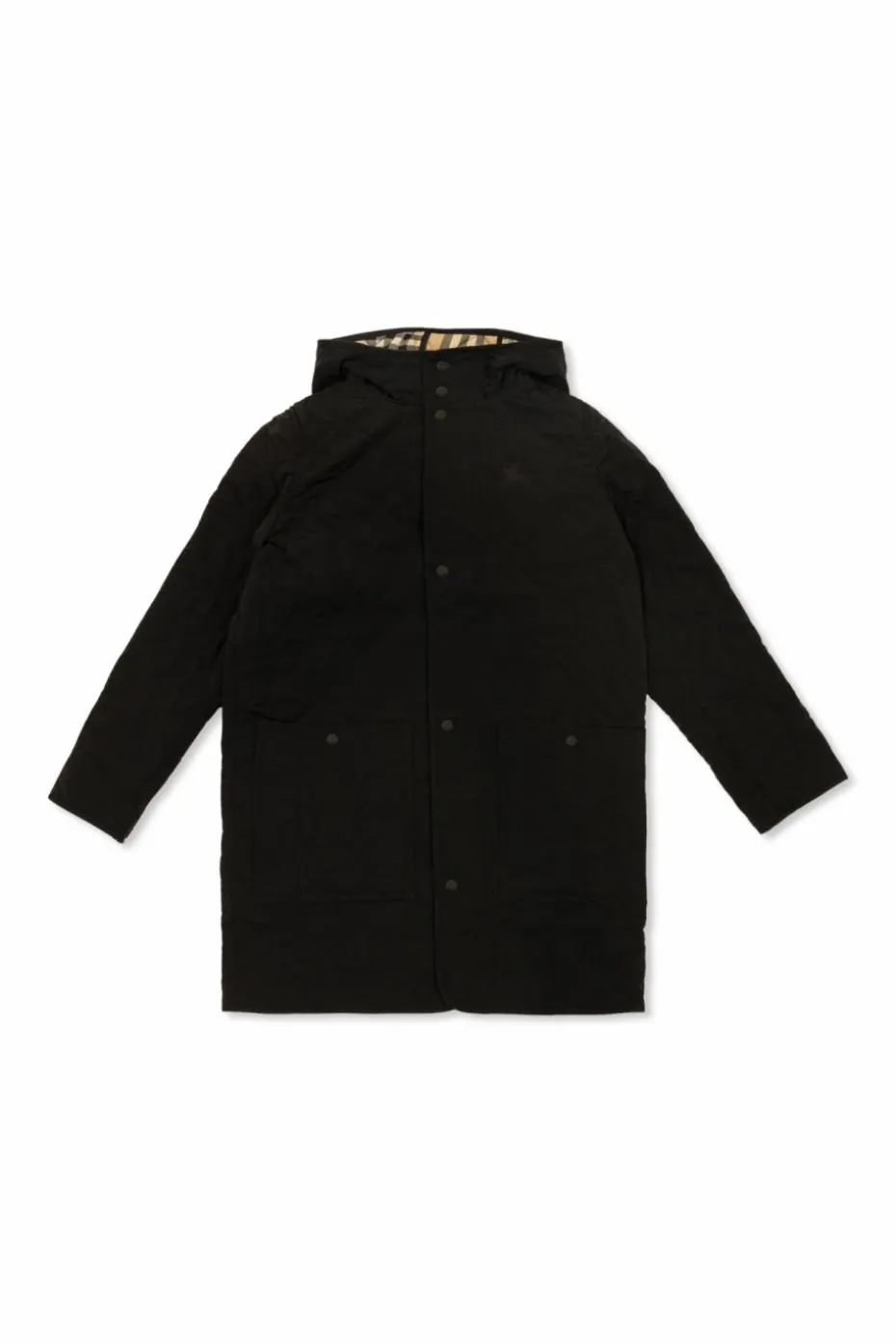 Burberry Kids CZARNY Kurtka kapturem