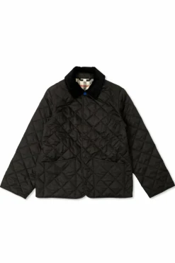 Burberry Kids CZARNY Pikowana kurtka z kołnierzem